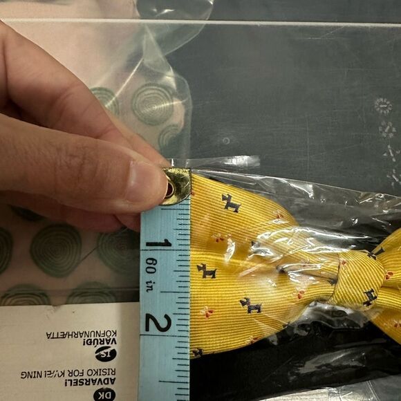 NEW Scottish Terrier Scottie Dog Adjustable Bow Tie Golden Yellow - Picture 5 of 6
